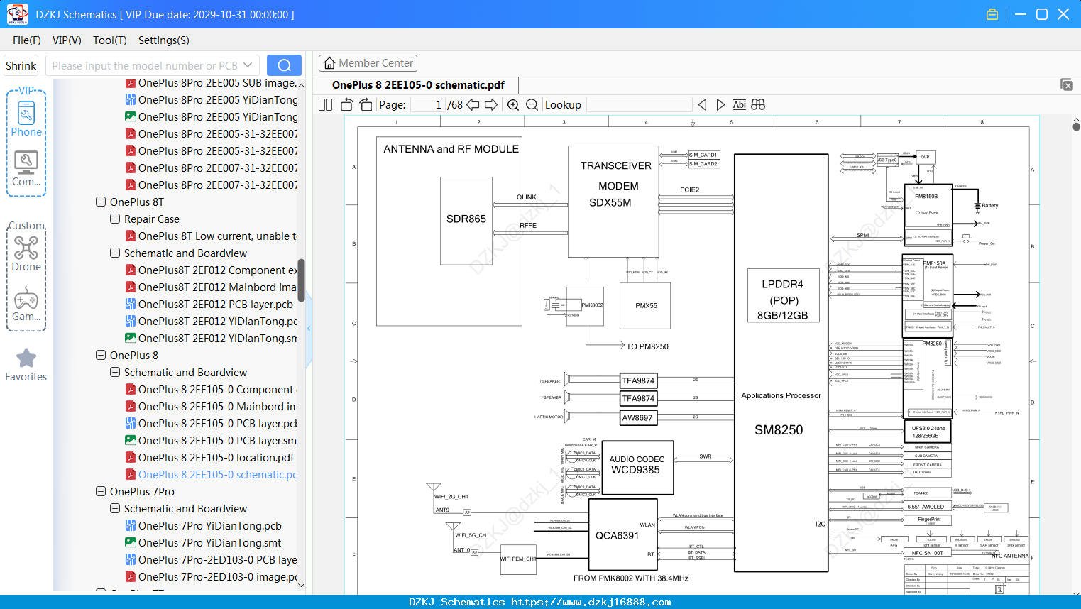 OnePlus 8 2EE105-0 Schematic